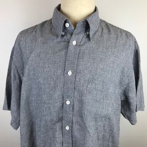 Orvis XL Short Sleeve Button Down Shirt - Gray